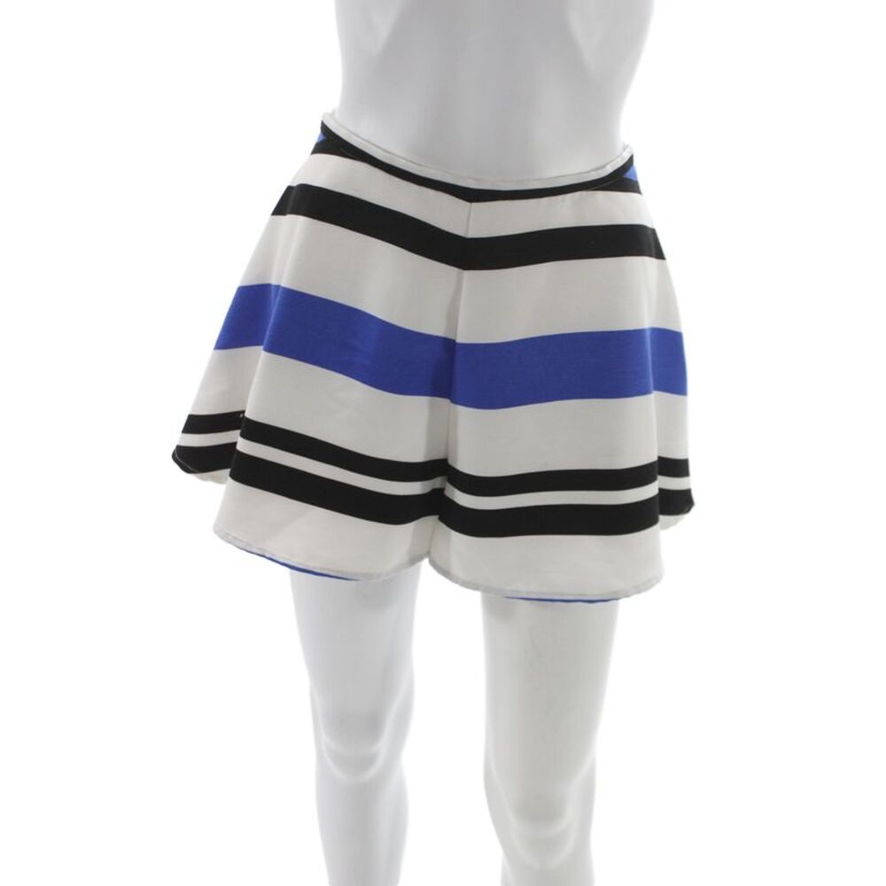 Finders Keepers Womens Mini Striped Polyester Skort Black Zip Size S